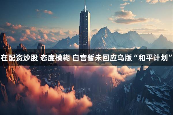 在配资炒股 态度模糊 白宫暂未回应乌版“和平计划”